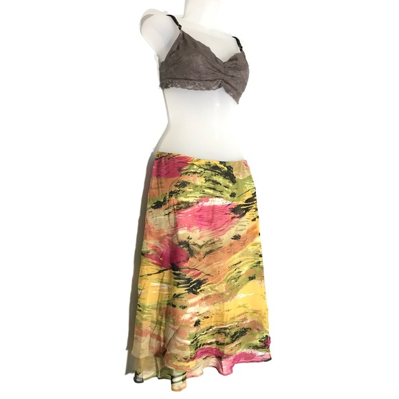 ALLISON TAYLOR | Flowy Skirt Abstract Multicolor M - Picture 2 of 8